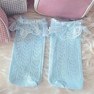 Baby Blue Ruffle Socks | Dolls Kill | One Size |